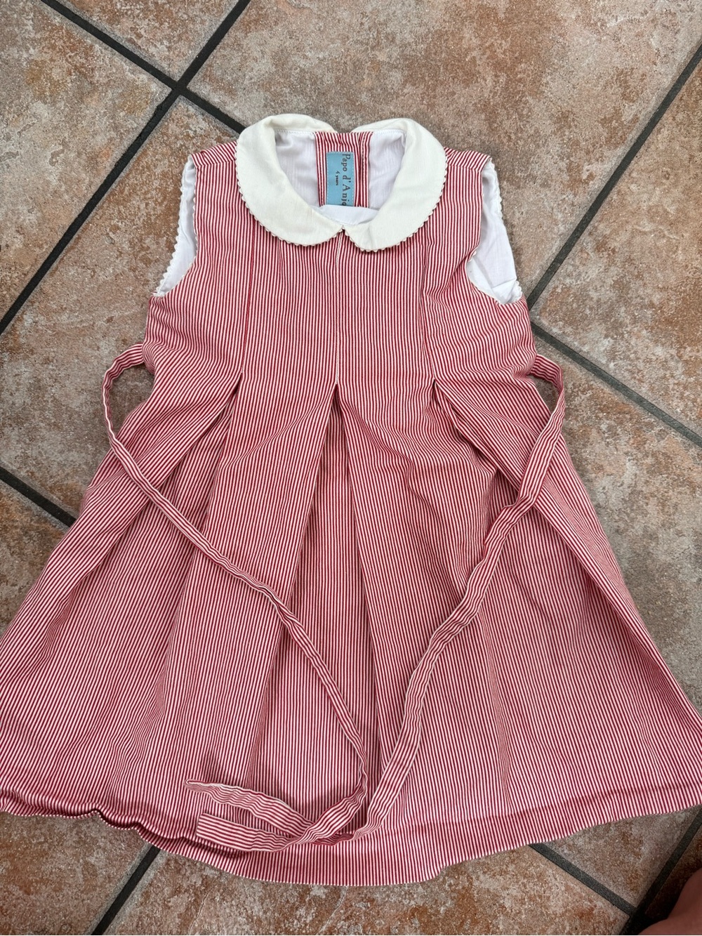 Papo d’Anjo Red & White Striped Sleeveless Dress